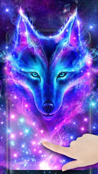 Imagen 1 para Night Sky Wolf Live Wallp…