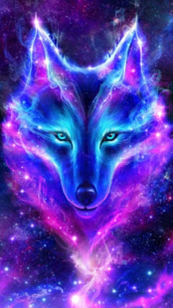 Imagen 2 para Night Sky Wolf Live Wallp…