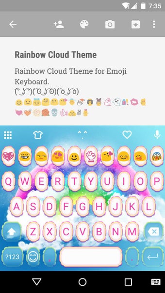 Imagen 1 para Rainbow Cloud Emoji Keybo…