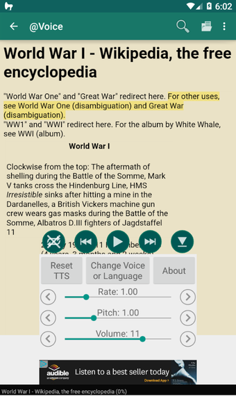 Image 0 for @Voice Aloud Reader (TTS …