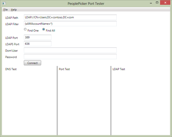Image 0 for PeoplePicker Port Tester