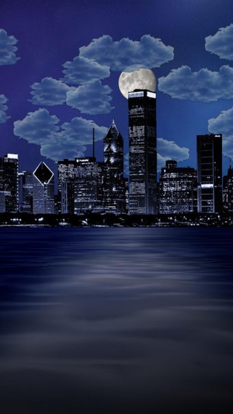 Imagen 1 para Night city from sea wallp…