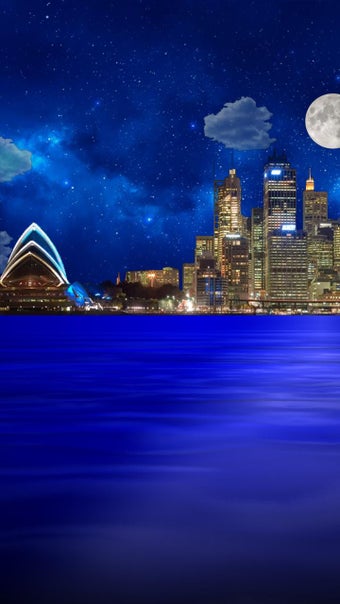 Imagen 2 para Night city from sea wallp…