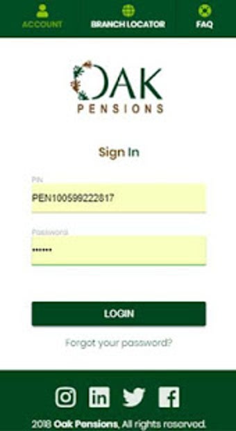 Image 1 for OAK Pensions Mobile App.