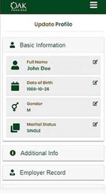 Image 0 for OAK Pensions Mobile App.
