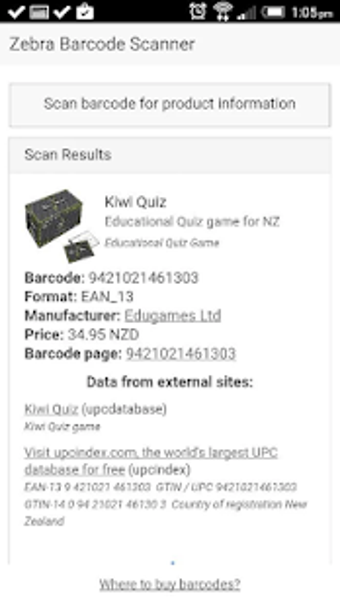Image 0 for Zebra Barcode Scanner