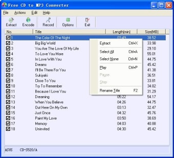 Image 0 for Free CD to MP3 Converter