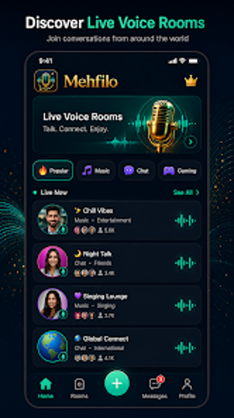 Imagen 0 para Mehfilo: Voice Chat Rooms