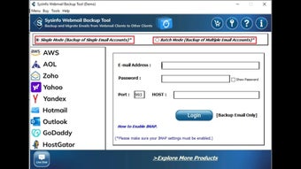 Imagen 0 para SysInfo AOL Mail Backup T…
