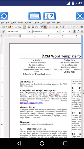Image 3 for AndroWriter document edit…