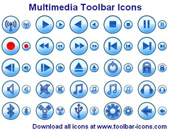 Image 0 for Multimedia Toolbar Icons