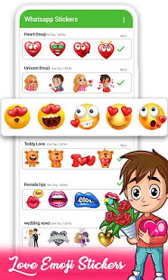 Imagen 0 para WAStickerApps: Emoji Love…