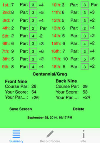 Image 0 for Duffer's Golf Score Card