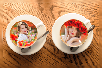 Imagen 2 para Coffee Cup Dual Photo Fra…