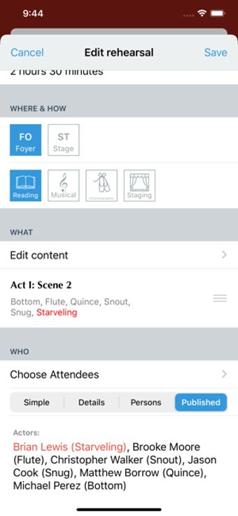 Image 2 for Rehearsals Planner