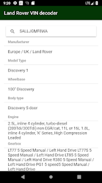 Imagen 1 para Land Rover VIN Decoder