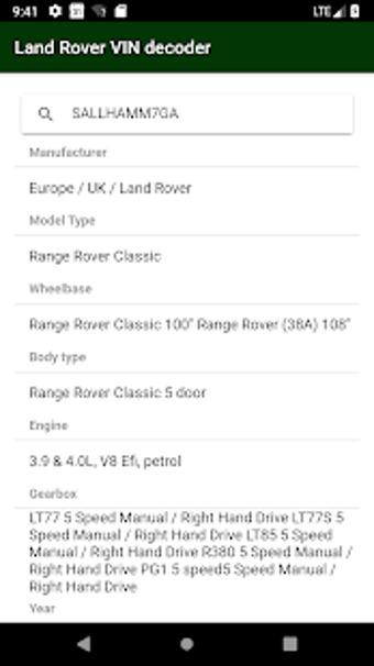 Image 0 for Land Rover VIN Decoder