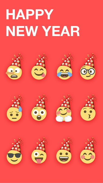 Image 3 for Happy New Year Emoji Stic…