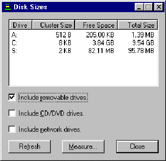 Image 0 for DiskSizes