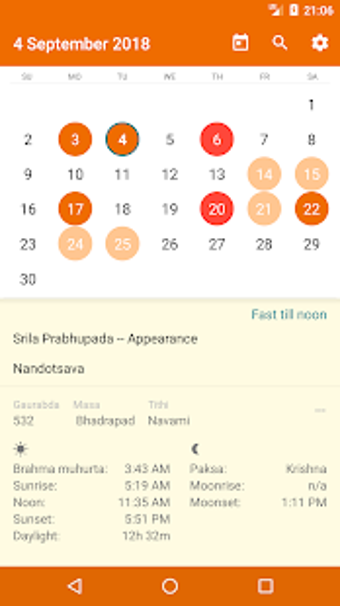 Image 2 for Vaishnava calendar