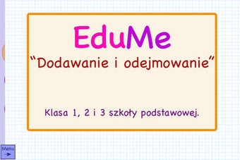 Image 0 for EduMe - Dodawanie i odejm…