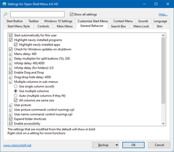 Image 0 for Open-Shell Menu