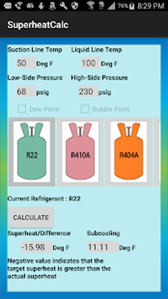Imagen 2 para HVAC Superheat Calculator