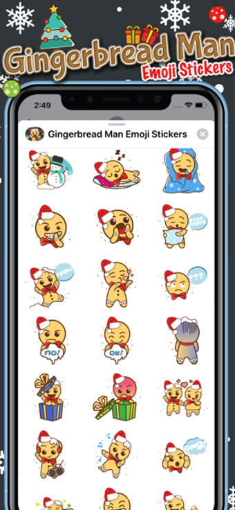 Image 2 for Gingerbread Man Emoji Sti…