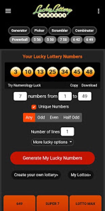 Imagen 1 para Lucky Lottery Number Gene…