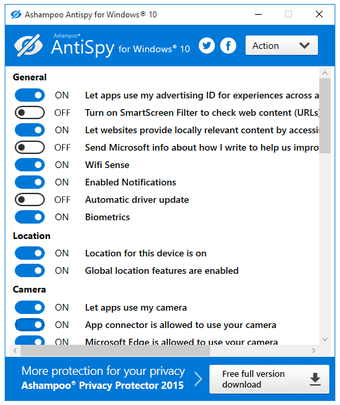 Image 0 for Ashampoo AntiSpy for Wind…