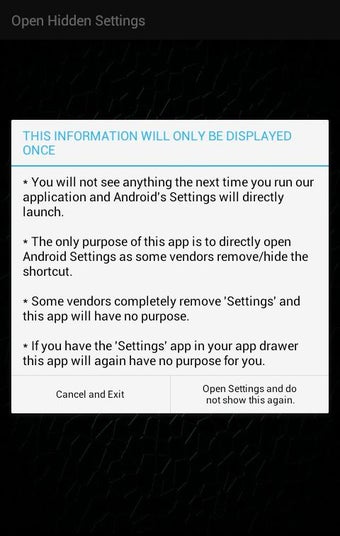 Imagen 1 para Open Hidden Settings