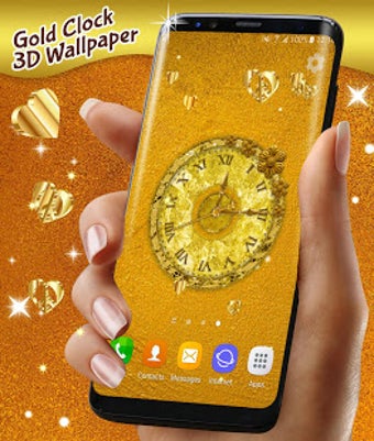 Image 0 for Gold 3D Analog Clock Wall…