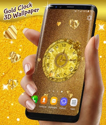 Image 2 for Gold 3D Analog Clock Wall…