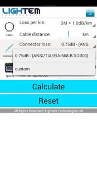 Image 0 for Fiber Optics Loss Calcula…