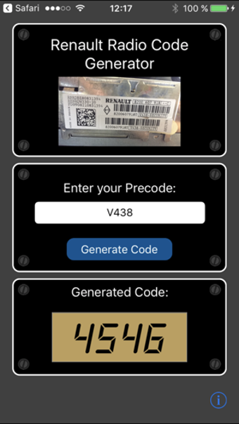 Image 0 for Renault Radio Code Genera…