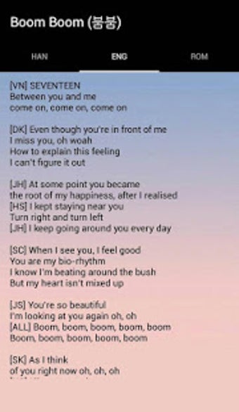 Image 1 for SEVENTEEN Lyrics Offline