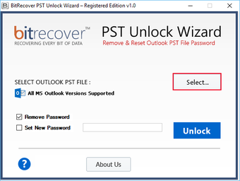 Image 0 for BitRecover PST Unlock Wiz…