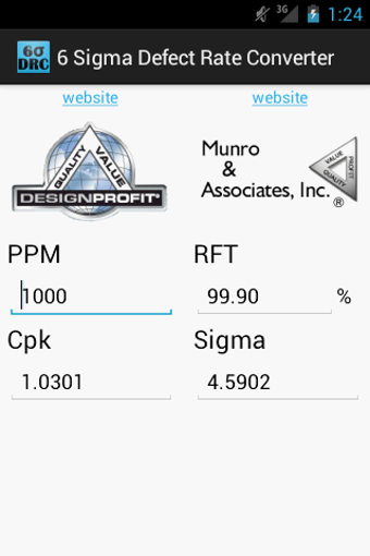 Image 1 for 6 Sigma Defect Rate Conve…