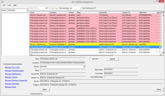 SSL Certificate Management Screen Views 1