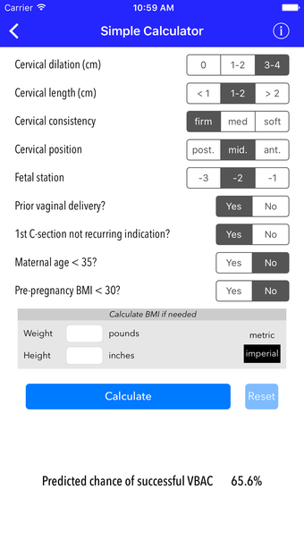 Imagen 0 para VBAC Calculator - Predict…