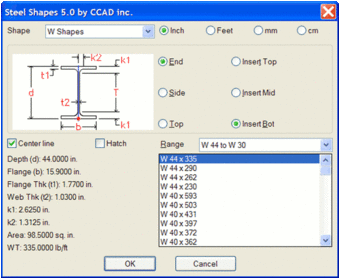 Image 0 for Steel Shapes for AutoCAD