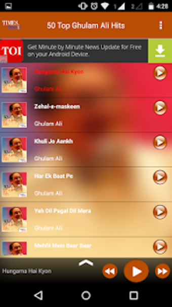 Image 0 for 50 Top Ghulam Ali Hits