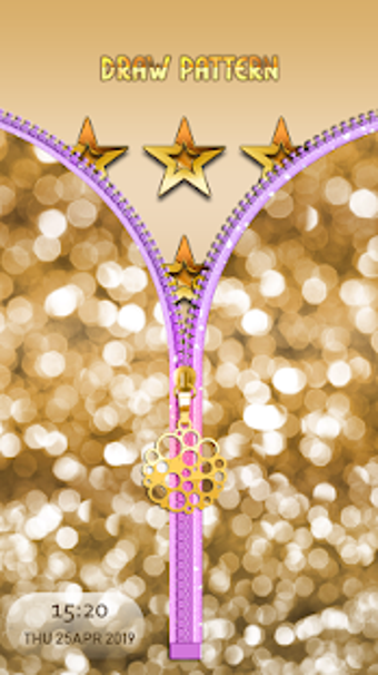Image 3 for Gold Glitter Diamond Zipp…