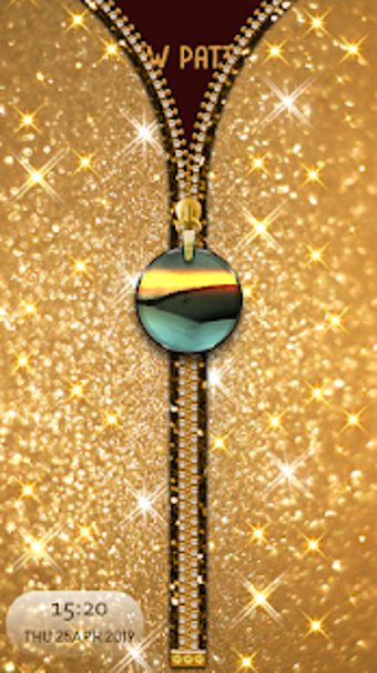 Image 2 for Gold Glitter Diamond Zipp…