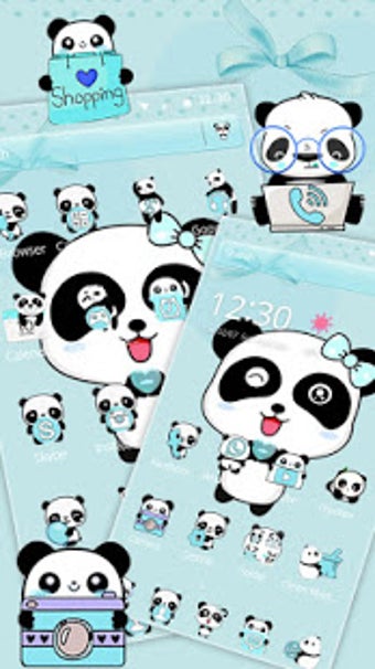 Image 0 for Blue Love Panda Theme