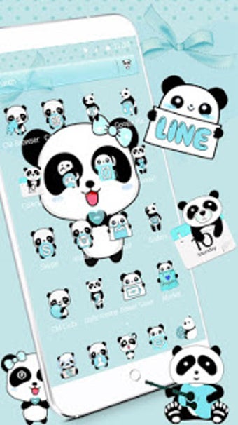 Image 2 for Blue Love Panda Theme