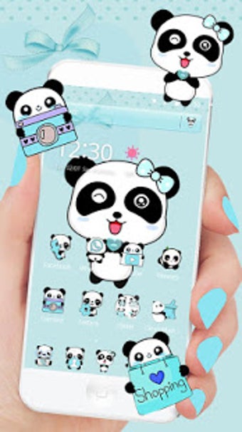 Image 1 for Blue Love Panda Theme