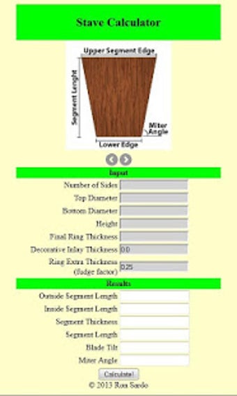 Imagen 2 para Woodturning Stave Calcula…