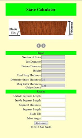 Image 0 for Woodturning Stave Calcula…