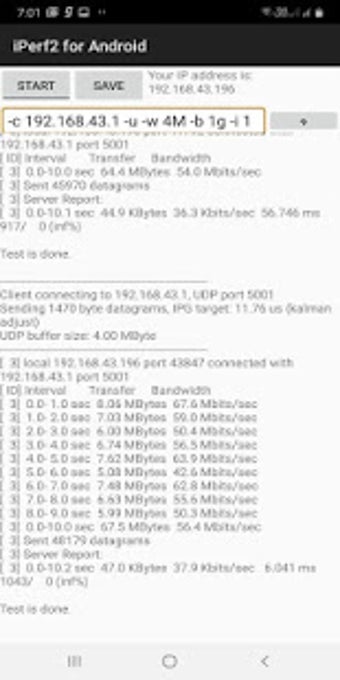Imagen 1 para iPerf2 for Android